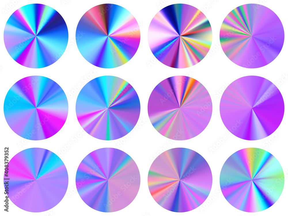 Canvas Prints circle radial metallic gradient web elements vector set.