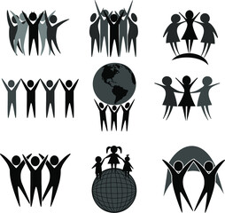 Network of people around the globe on a white background.
Friendship of the people of all world  vector.