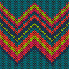 Yarn zig zal lines knitted texture geometric - obrazy, fototapety, plakaty