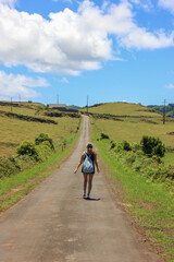 One person, solo travel, traveling, Azores, Santa Maria island.