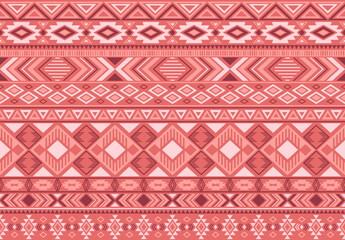 Ikat pattern tribal ethnic motifs geometric seamless vector background. Cool ikat tribal motifs clothing fabric textile print traditional design with triangle and rhombus shapes.