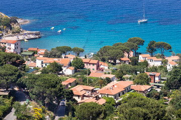 Fototapeta na wymiar View of the village Sant'Andrea, Elba, Tuscany, Italy
