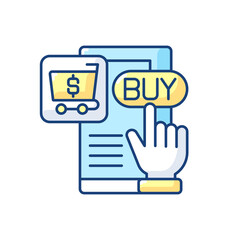 Conversion RGB color icon. Counting percentage of users who have completed desired action on webpage. Site statistics. Isolated vector illustration