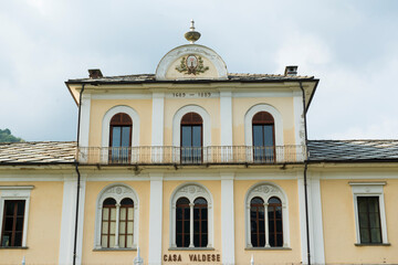 Fototapeta na wymiar Casa Valdese In Torre Pellice In Piedmont