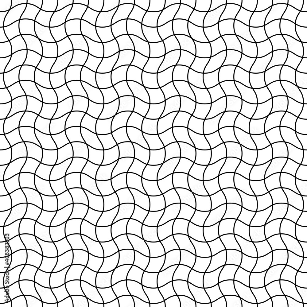 Poster Wavy crossed pattern. Checkered pattern vector.