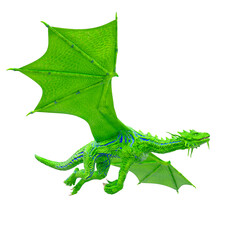 Obraz premium master dragon is flying on white background