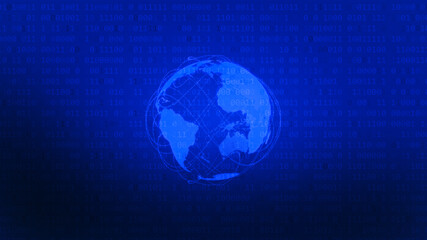 Connect artificial Intelligence concept with world shape.