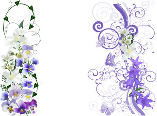 lue garden violet and bellflowers flowers design