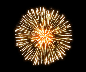 Beautiful bright firework on black background, illustration