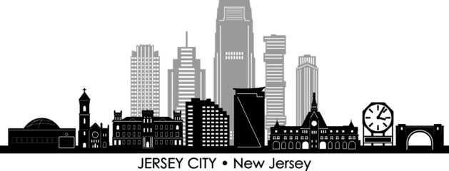 JERSEY City New Jersey SKYLINE Silhouette