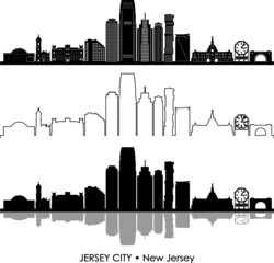 JERSEY City New Jersey SKYLINE Silhouette