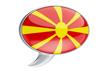 Speech balloon with Macedonian flag, 3D rendering