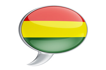 Speech balloon with Bolivian flag, 3D rendering