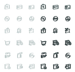 Delivery and sale icons. Set of trending volumetric 3d  white and black icons on a white background for websites and applications. Vector.