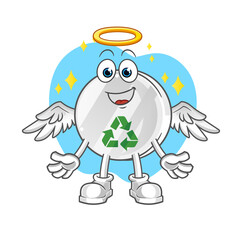 recycle sign angel with wings vector. cartoon character