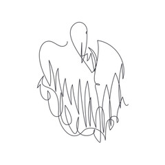 pelican bird line one line vector illustration