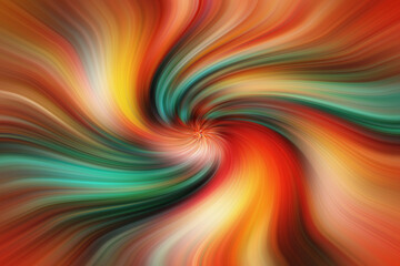 Fototapeta premium Bright orange and green abstract background, trails, lines and curves