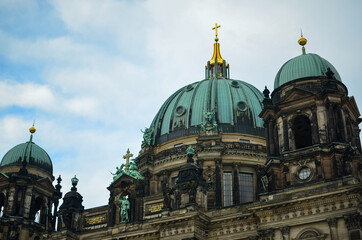 Fototapeta na wymiar Berlin, Germany - October 13, 2013: Berliner Fernsehturm: Berlin Cathedral Church