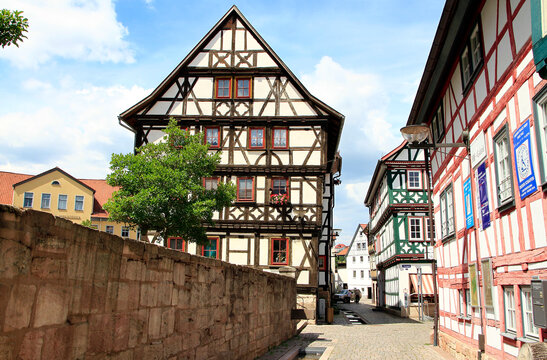 Schmalkalden ist die beruehmte Fachwerkstadt in Thueringen. Deutschland, Thueringen, Europa  --  
Schmalkalden is the famous half-timbered town in Thuringia. Germany, Thuringia, Europe