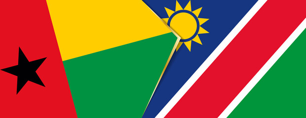 Guinea-Bissau and Namibia flags, two vector flags.