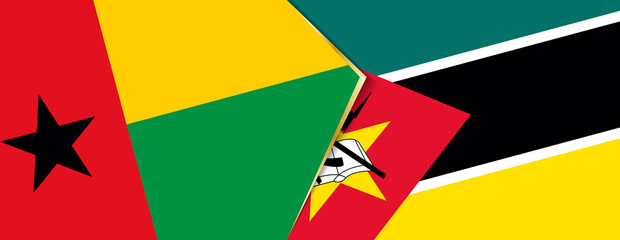Guinea-Bissau and Mozambique flags, two vector flags.