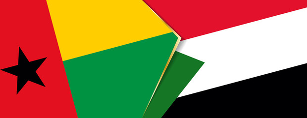 Guinea-Bissau and Sudan flags, two vector flags.
