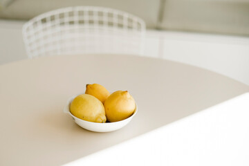 Lemon on table at home
