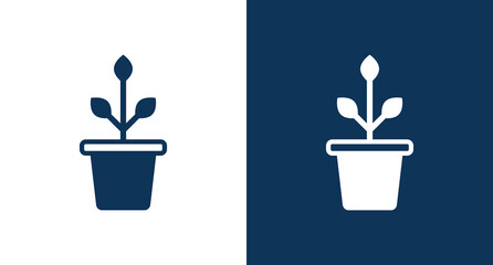 Flower pot icon for web and mobile