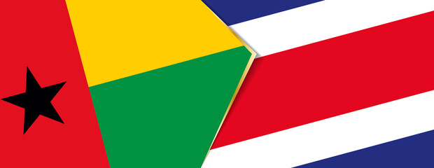Guinea-Bissau and Costa Rica flags, two vector flags.
