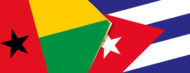 Guinea-Bissau and Cuba flags, two vector flags.