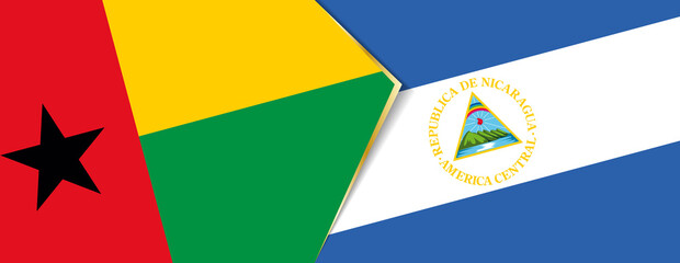 Guinea-Bissau and Nicaragua flags, two vector flags.
