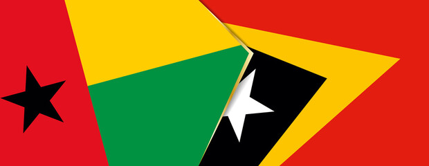 Guinea-Bissau and East Timor flags, two vector flags.