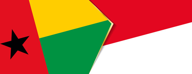Guinea-Bissau and Indonesia flags, two vector flags.