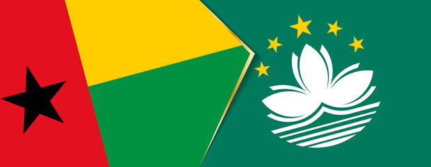 Guinea-Bissau and Macau flags, two vector flags.