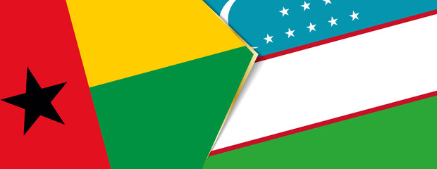 Guinea-Bissau and Uzbekistan flags, two vector flags.