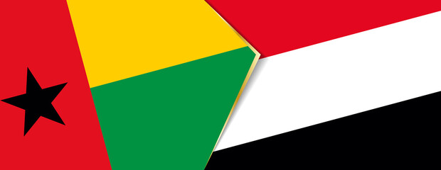 Guinea-Bissau and Yemen flags, two vector flags.