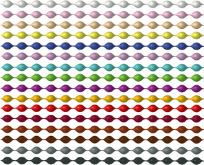 Background from the same borders in palette colors. A series of themes are generated in 3D, on a black background.