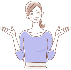 両手を広げて微笑む女性