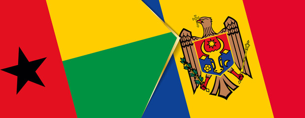 Guinea-Bissau and Moldova flags, two vector flags.