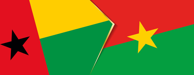 Guinea-Bissau and Burkina Faso flags, two vector flags.