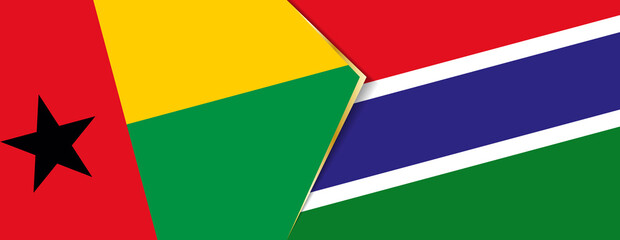 Guinea-Bissau and Gambia flags, two vector flags.