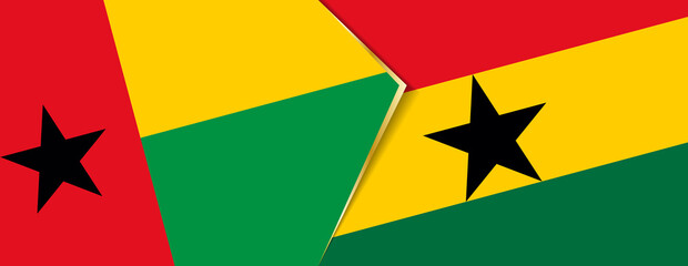 Guinea-Bissau and Ghana flags, two vector flags.