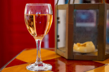 Tasting of local rose wine from Aix en Provence, Provence, France