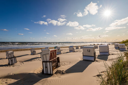 Strandk&radic;&part;rbe, Strand, Seebad Ahlbeck, Insel Usedom