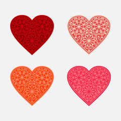 Heart vector icons on white background. love symbol isolated