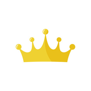 Golden king crown vector icon on white background