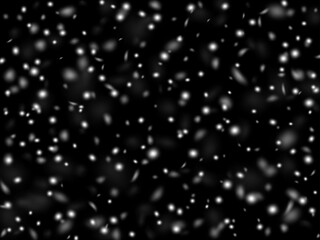 Snow texture on black background. Vector illustration