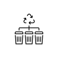 Waste recycling icon. Garbage sorting vector illustration.
