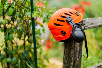 Helmet and earmuffs personal protective equipment for tradie
