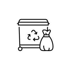 Fototapeta premium Trash container icon. Garbage recycle vector illustration.